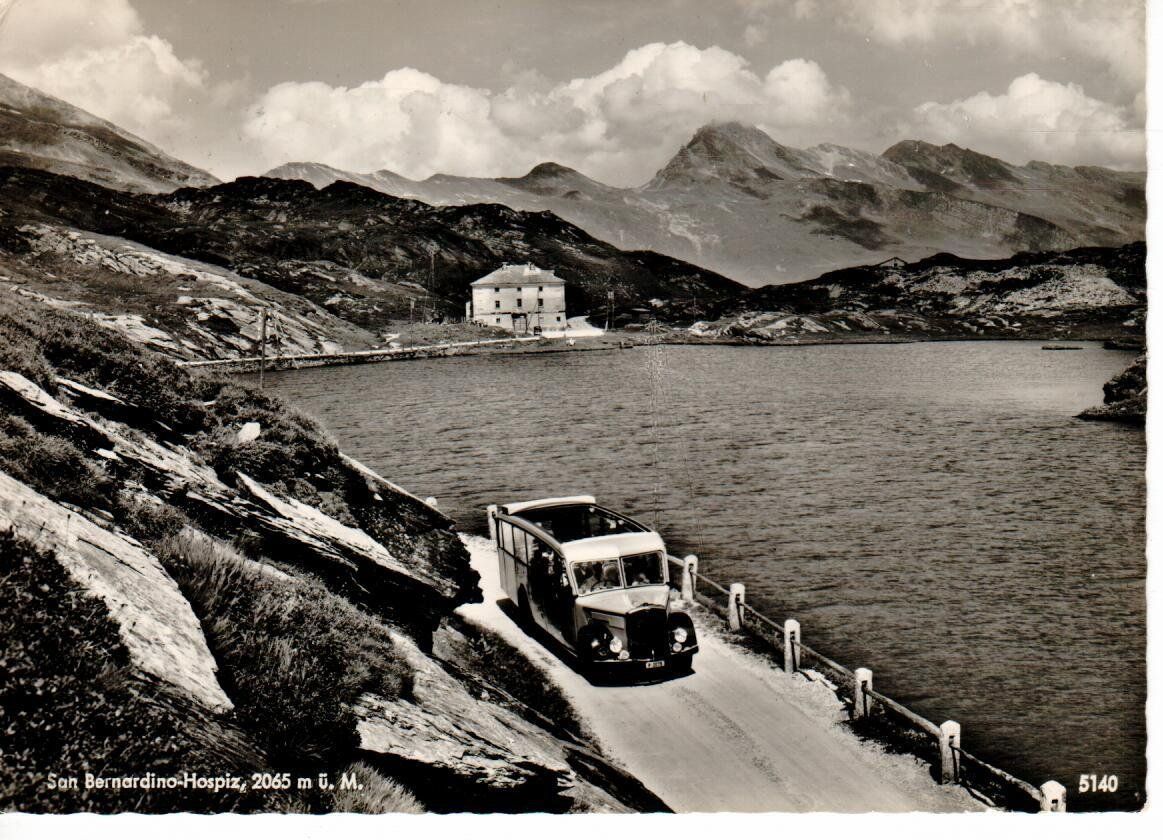 Cartoline postali: San Bernardino Hospiz mit Postauto – Usato da Wolhusen venduto da Curver9