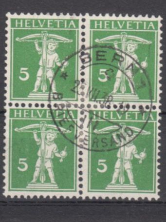 Alle Briefmarken: SBK 119 im 4er-Block mit ST Bern – Gebraucht aus Bürglen TG von StampGraf