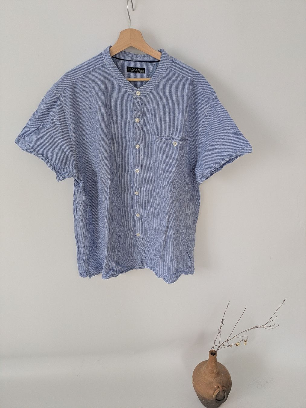 Camicie: Sommerliches Leinenhemd Grösse 3XL hellblau gestreift – Usato da Rorschach venduto da joh_v2y2