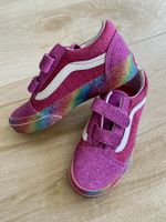 Girls Vans size 31.5 pink glitter, as new