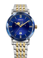 🇨🇭 Herrenuhr ®JOWISSA Swissmade Mondphase Bicolor Blau NEU