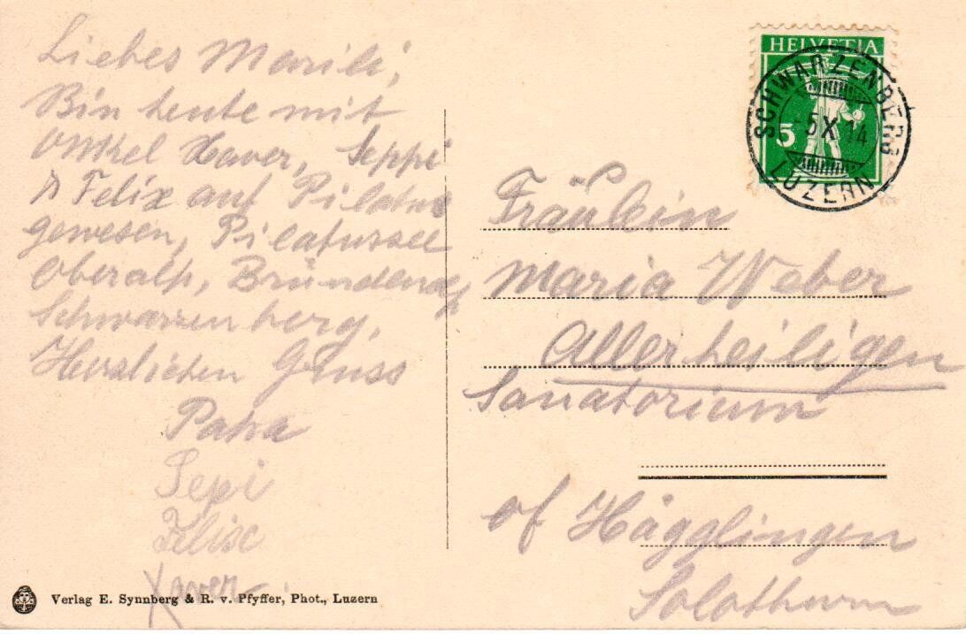 Cartoline postali: Schwarzenberg 1914 – Usato da Wolhusen venduto da Curver9 1