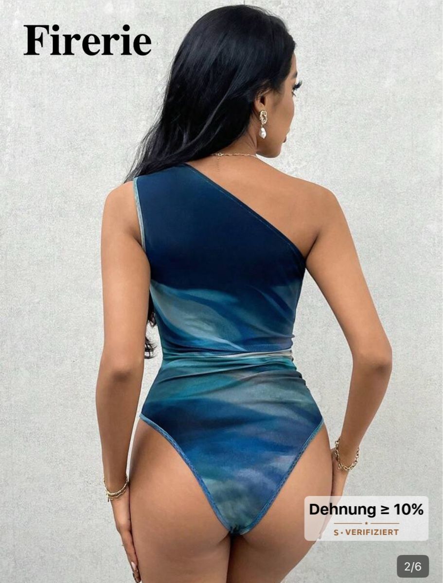 Top: Body mit Muster, One-Shoulder, neu, Grösse M – Nuovo e nell'imballaggio originale da St. Gallen venduto da salsera85 2