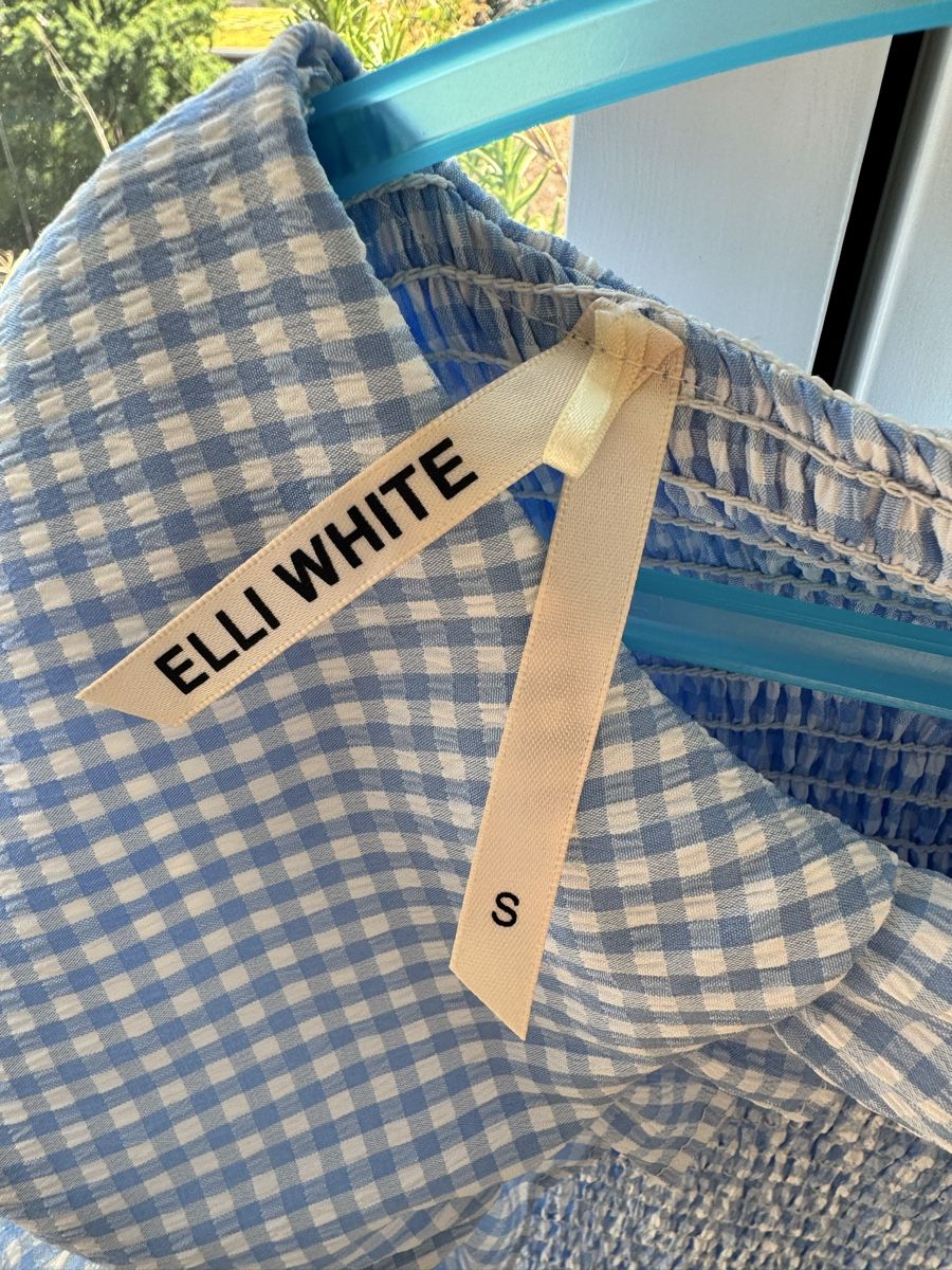 Vestiti: Elli White Dress Blue Gingham Size S – Usato da Umiken venduto da RachelStenders 3
