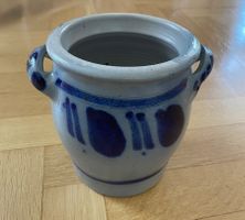 Vintage Salzfass Elsass Steinzeug blau grau 2 Liter