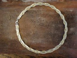 Kette Flachpanzer Bicolor Gravur / 925 S