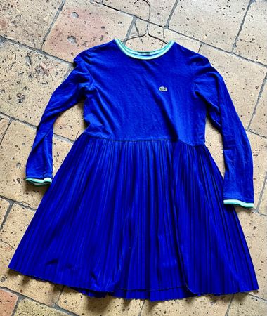 Lacoste Kleid Mädchen Gr. 140 Blau Sommer Top Zustand!