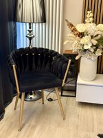 Sedia Ambia Home velluto nero/oro opaco – Come nuova!