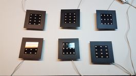 6 LED Leuchten schwarz mit Betriebsgerät und Anschlusskabel
