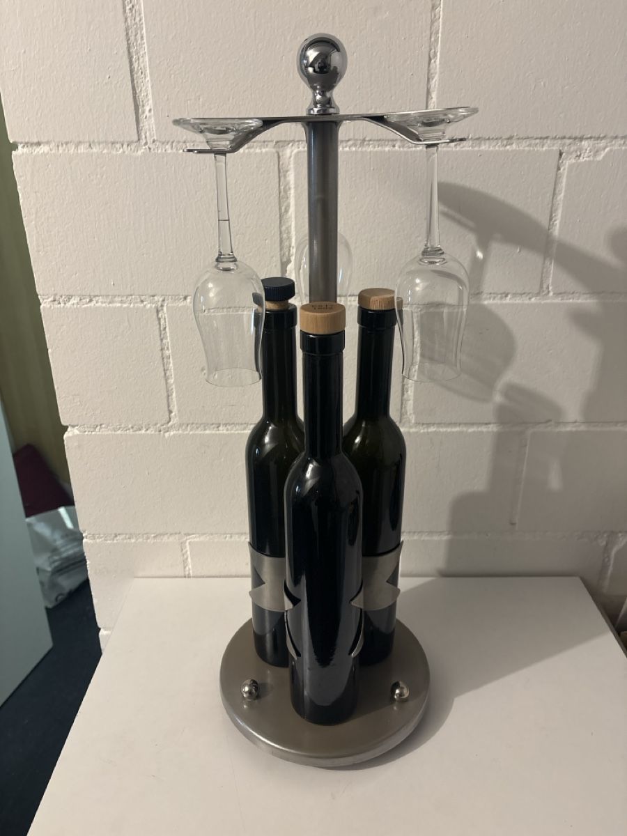Portabottiglie: Weinregal mit Gläserhalter, Metall, stylisch – Usato da Rümlang venduto da hasli0184
