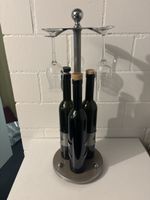 Weinregal mit Gläserhalter, Metall, stylisch