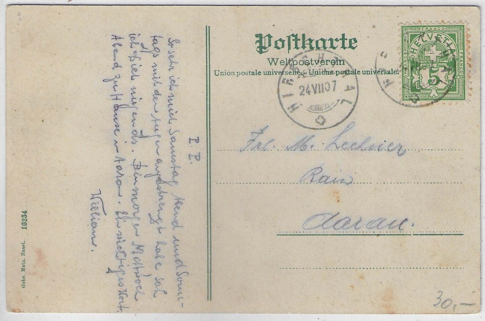 Cartoline postali: Zofingen - Unterer Stadteingang - animee belebt – Usato da Ettingen venduto da Kartenplanet 1