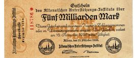 Altona 5 Mrd.Mark+Prägestempel SN rot 10.11.1923 VZ+-VZ++