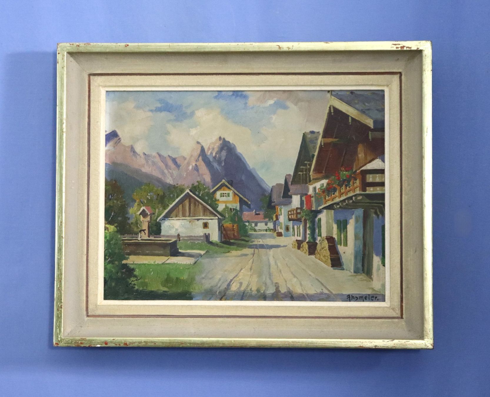 Dipinti: Franz Absmeier, Gemälde "Garmisch+Wettersteingebirge" ? – Usato da Zug venduto da Kunst-Fundgrube 6