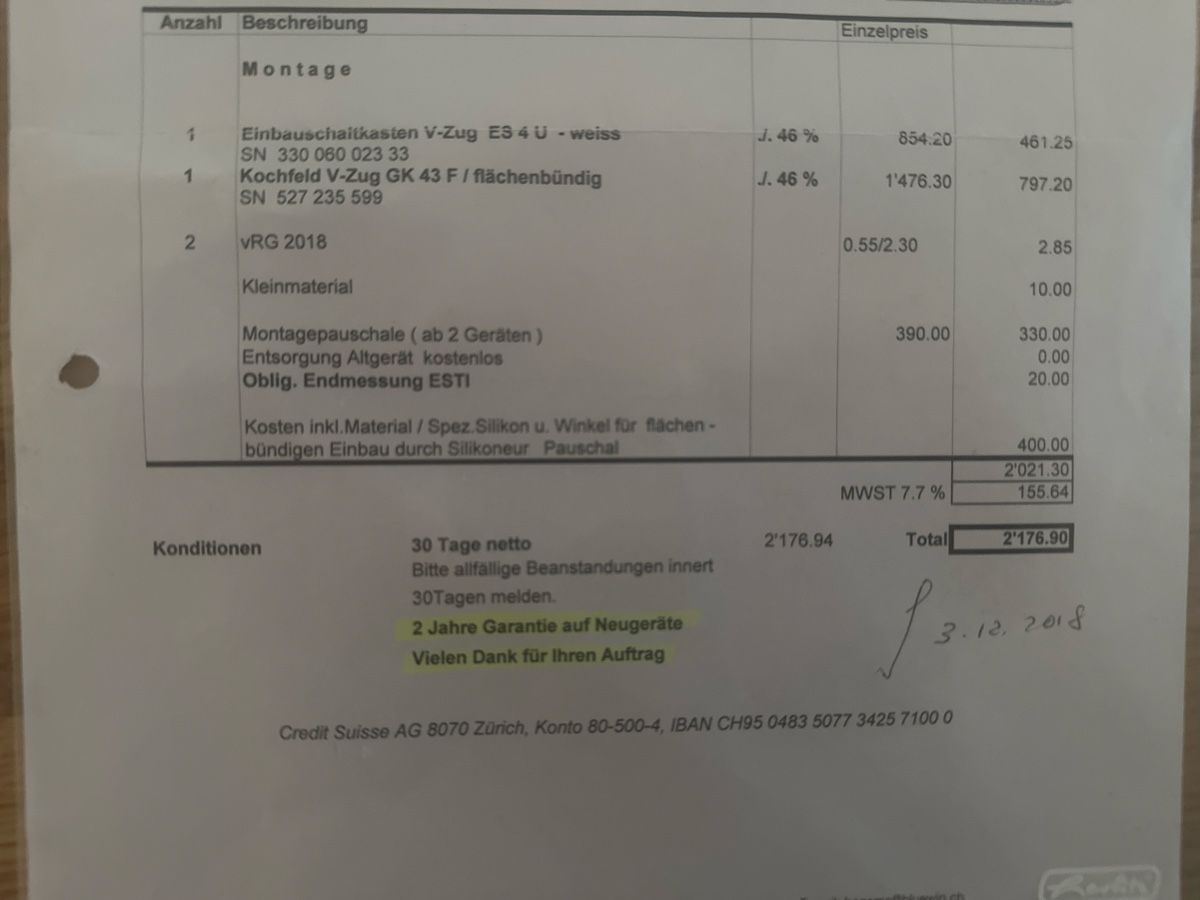 V-Zug Cucine: Kochfeld V- Zug neu preis 3000 – Usato da Rapperswil SG venduto da kat_rw8q 4