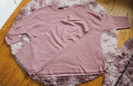 Trendiger, roséfarbener Oversize-Pullover inkl. Schal🎀 NEU