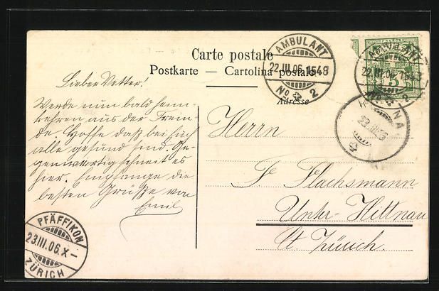 Cartoline postali: AK Neuchâtel, Ecole de Commerce, 1906 – Usato da Berlin venduto da bartko-reher 1