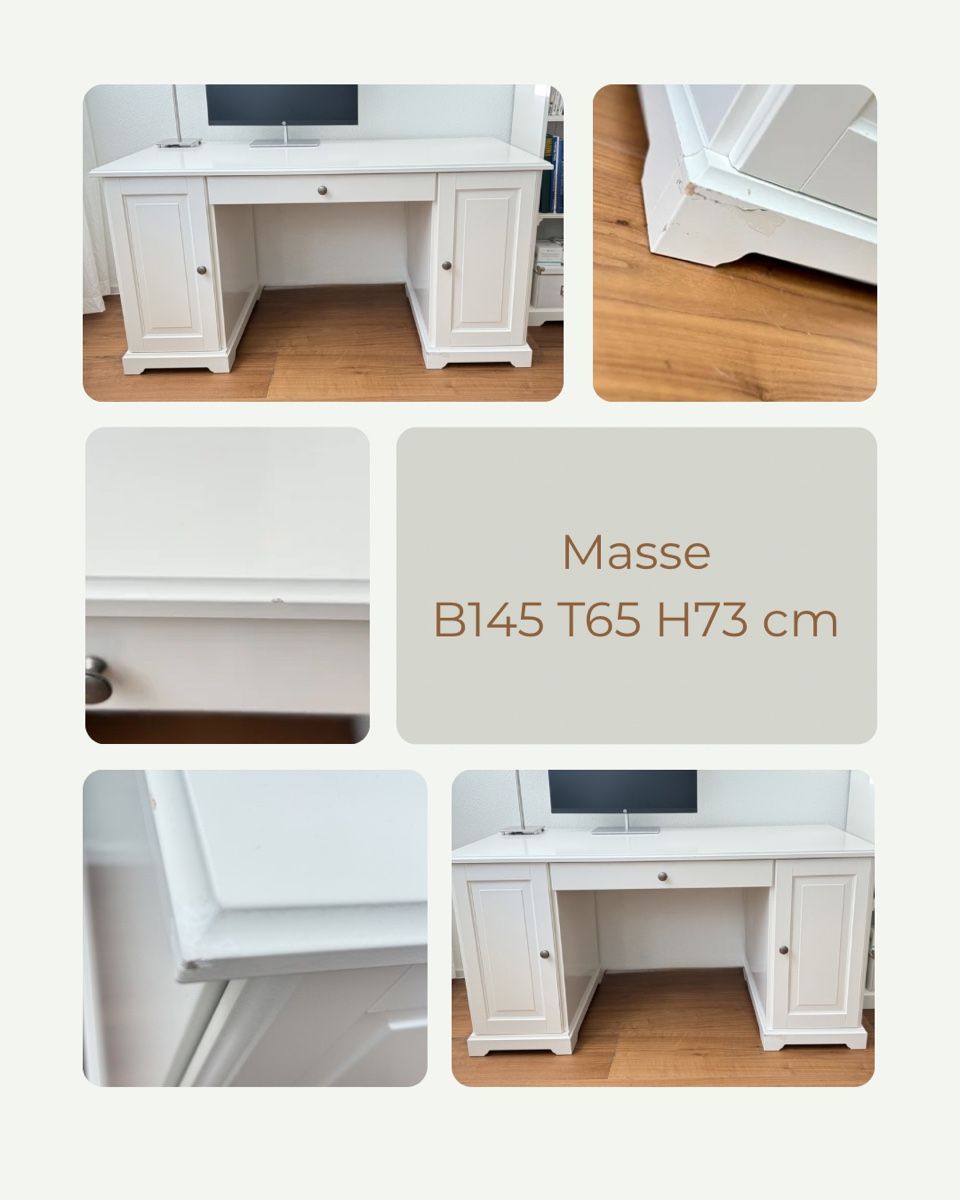 Ikea Bureaux: Schreibtisch Ikea HEMNES weiss – D'occasion à Port par Fashionably 3