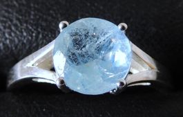 Aquamarin Silber 925 Fingerring Gr. 51