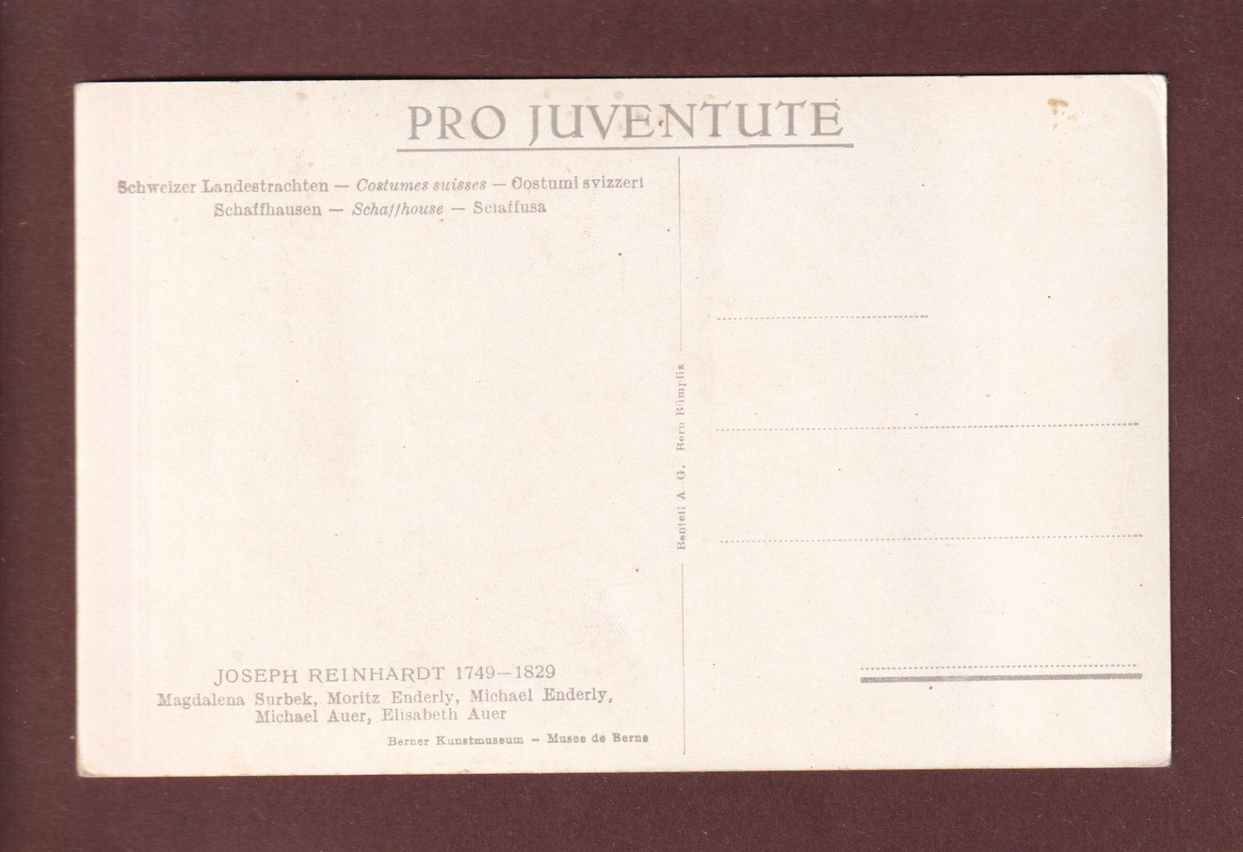Cartoline postali: PRO JUVENTUTE - Schaffhausen - Tracht – Usato da Pully venduto da nicecards 1