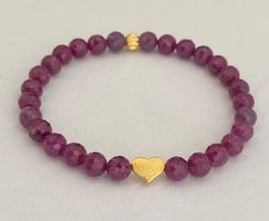 Edelstein Armband Rubin facettiert 6mm Silber vergoldet