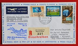 UNO FLUGPOST SWISSAIR ERSTFLUG DHAHRAN SAUDI ARABIEN 1976