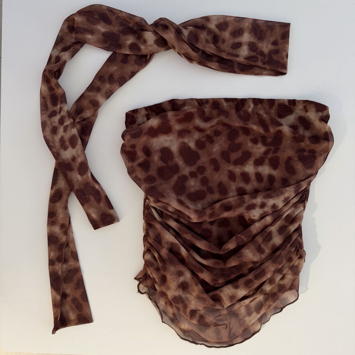 Tops: Top Leopard Print Ruched Sheer Brown  – Neu (gemäss Beschreibung) aus Gränichen von Domsiiiii