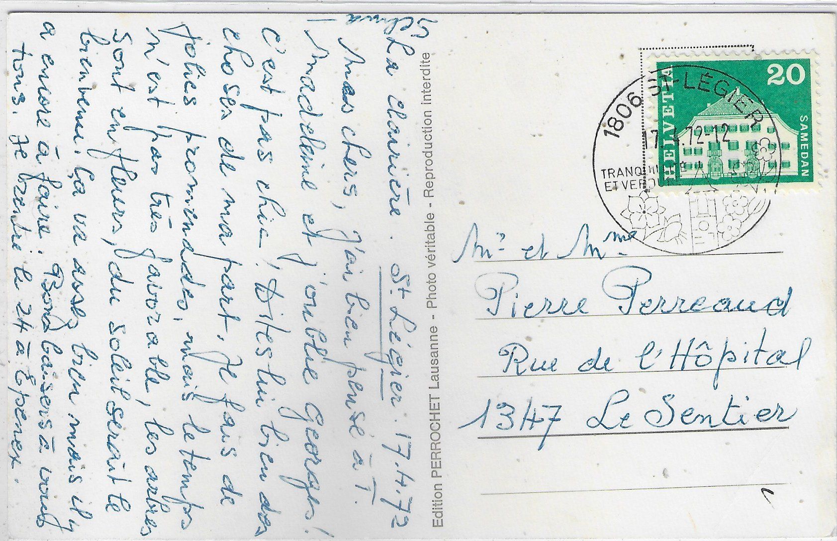 Cartoline postali: La Clairiere - St. Legier – Usato da Ettingen venduto da Kartenplanet 1