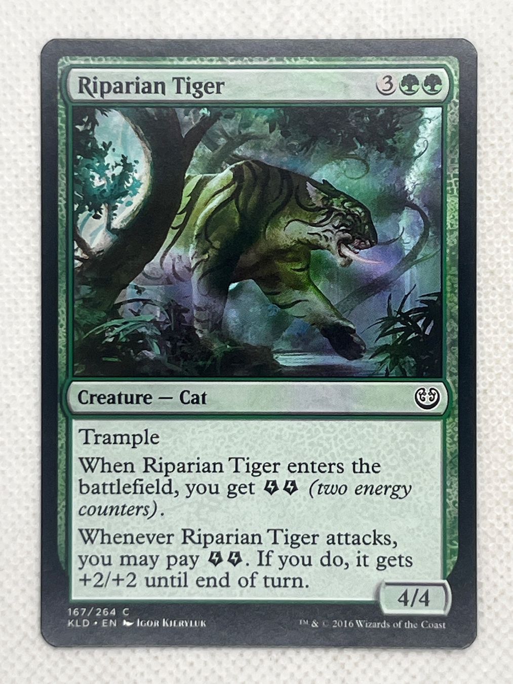 Magic The Gathering Sammelbilder & Trading cards: Magic The Gathering Riparian Tiger KLD – Gebraucht aus Hinterkappelen von Kim1992