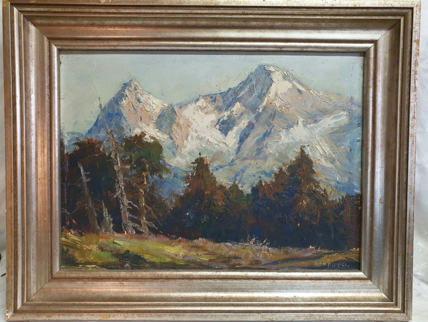 Dipinti: Gemälde Tableau Painting Otto Pippel Berner Ober Eiger Mönch – Usato da Tüscherz-Alfermée venduto da Newpad