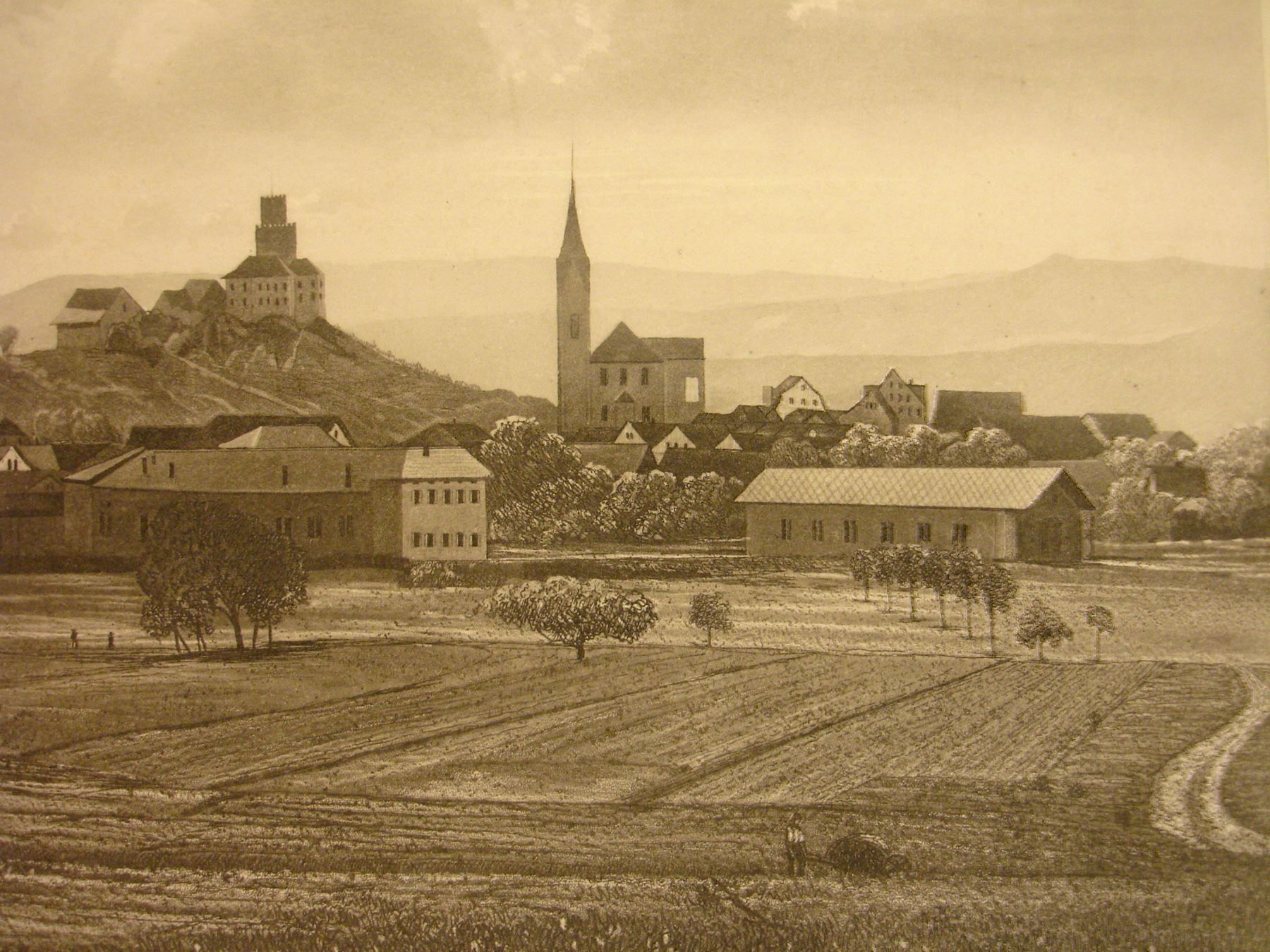 Incisioni: USTER, AQUATINTA 1865 – Antico da Grüningen venduto da Kartensammler 3