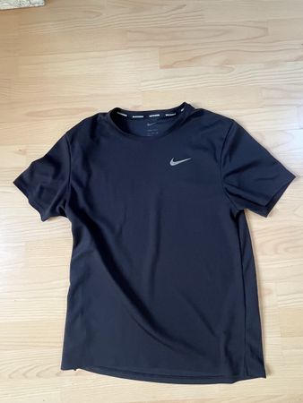 Nike Dri-Fit Laufshirt Herren Schwarz, Grösse S