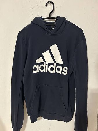 Dunkelblauer Adidas Hoodie / Pullover für Männer mit Logo