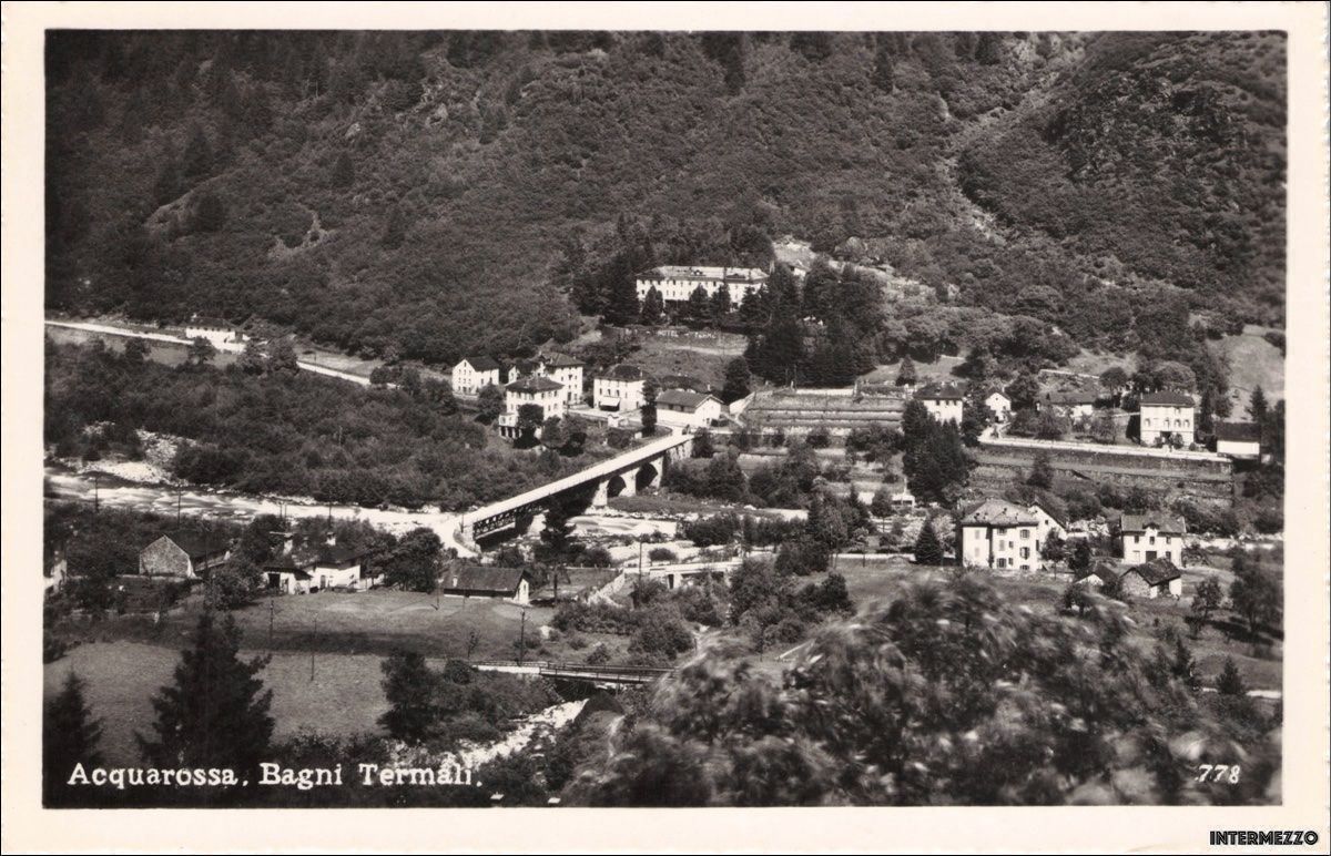 Cartoline postali: Acquarossa // Bagni Termali Blenio 1949 – Usato da Basel venduto da intermezzo12