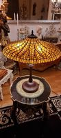 Atemberaubende Grosse Tiffany Lampe,  gelber Lotus