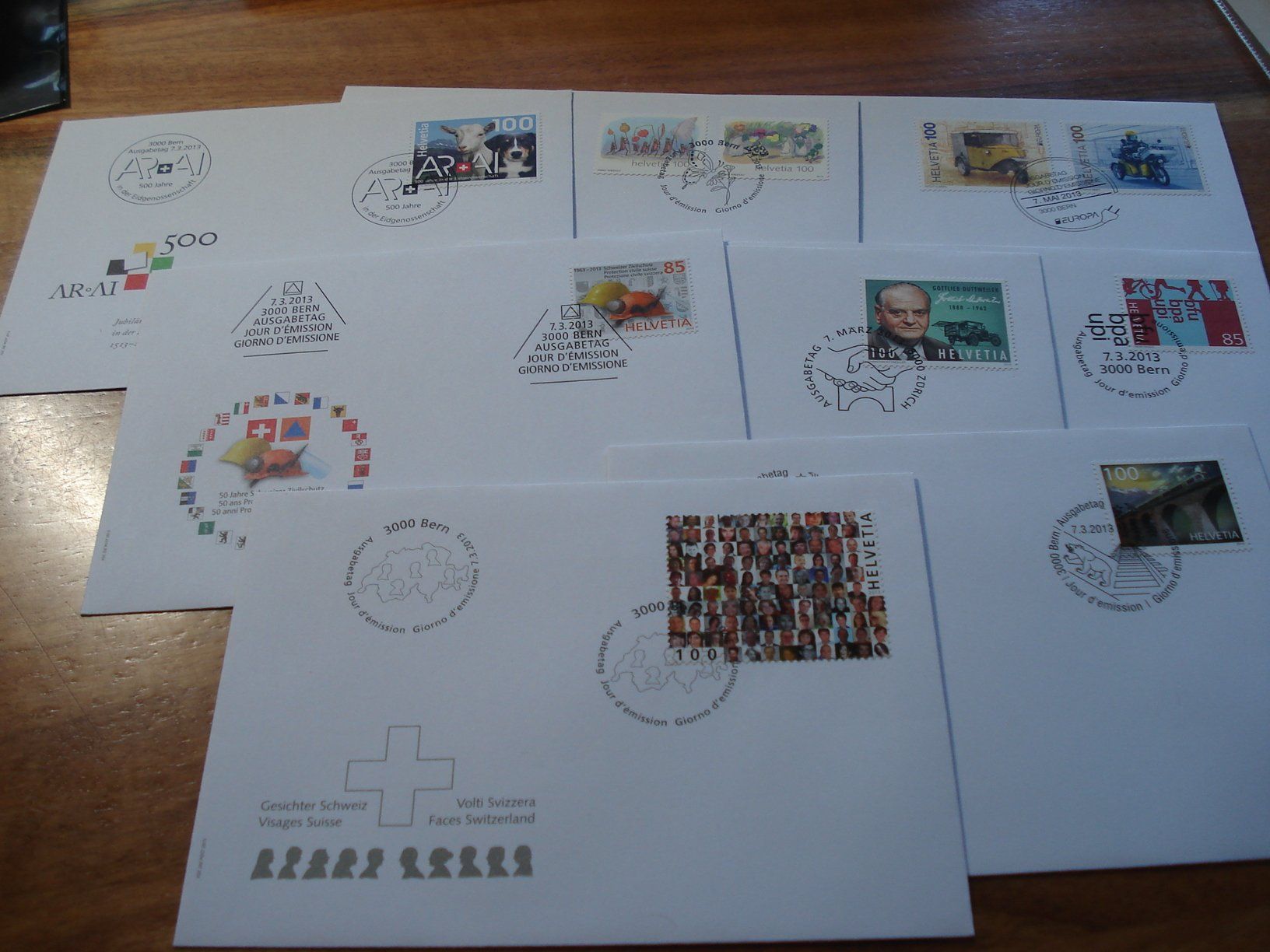 Tutti i francobolli: Schweiz 2013, Set FDC , 18 Belege – Usato da Niederwil AG venduto da morostahu 2
