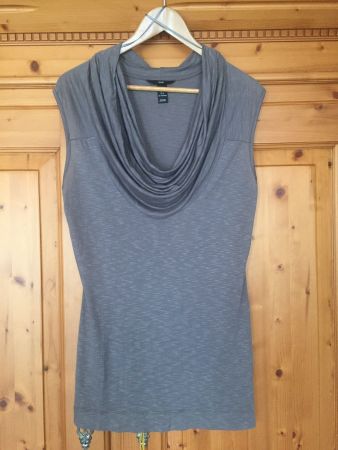 Aermelloses Damen Top - Taupe/Grau - Grösse L - NEU