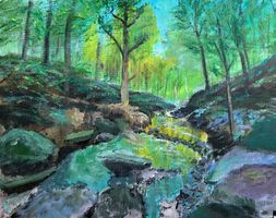 Landschaftsbild Wald mit Bach, 40x50cm