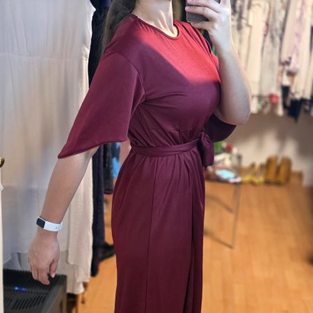 ✨ Elegantes bordeaux Kleid mit Schlitz M/L & L