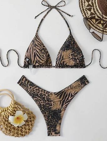 🏝Sexy Animal Print Bikini Set Gr. M -Neu - Versand gratis