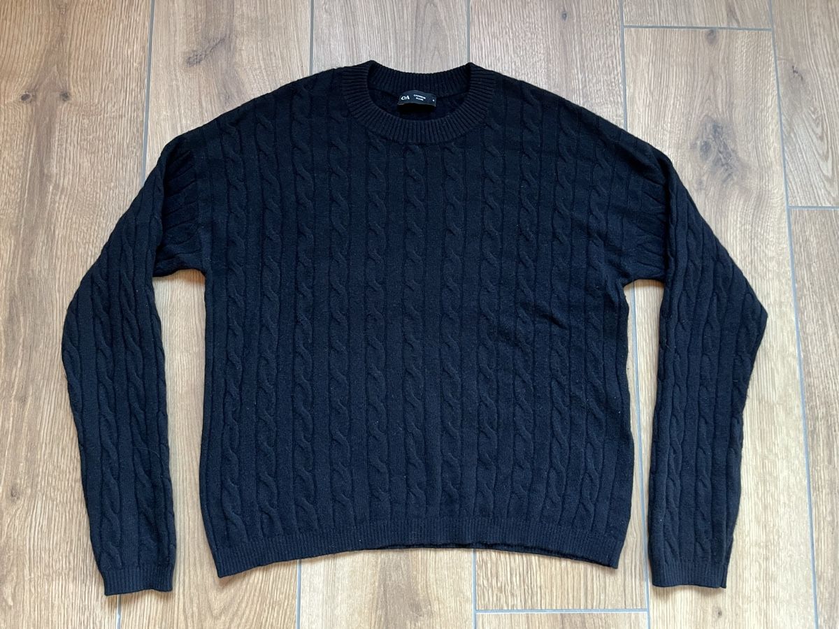 C&A Maglioni & Felpe: Pullover Zopfmuster schwarz Wolle Kaschmir Grösse S – Usato da Altikon venduto da MyZodiac