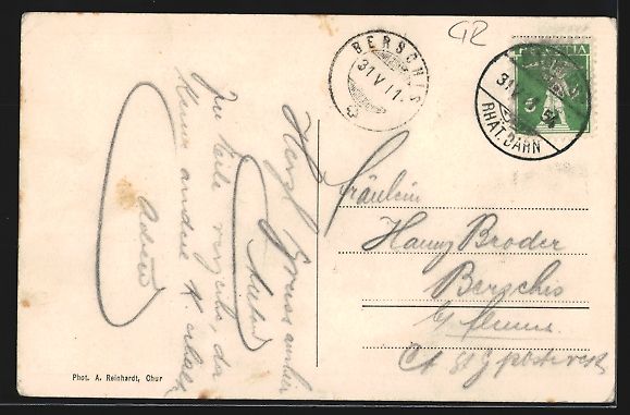 Cartoline postali: AK Reichenau, Uferpartie mit Brücke – Usato da Berlin venduto da bartko-reher 1