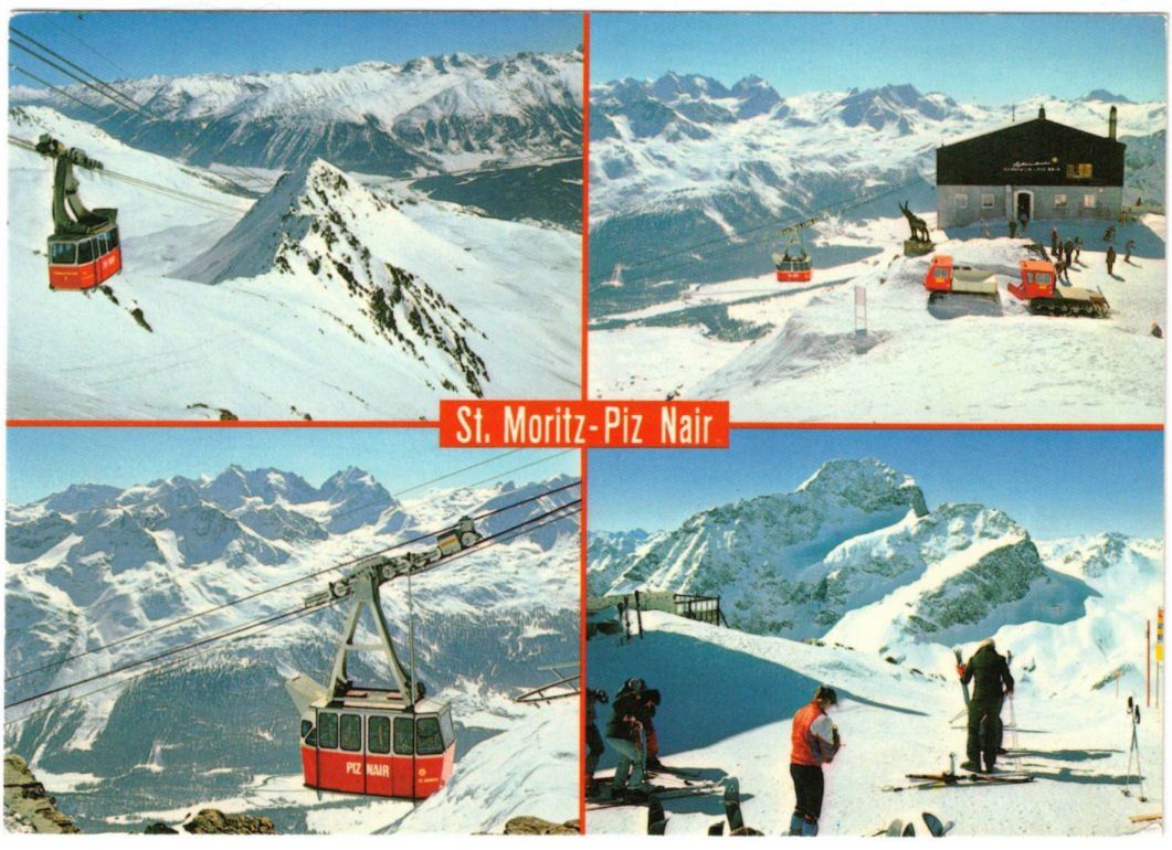 Cartoline postali: St. Moritz - 4 Bild AK Piz Nair – Usato da Binningen venduto da Mountainrider