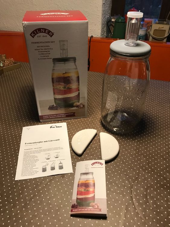 Laffeya Fermentationsset Mit Gärdeckeln - 2 Einmachglas Deckel + Luftschleusen Für Kombucha & Sauerkraut