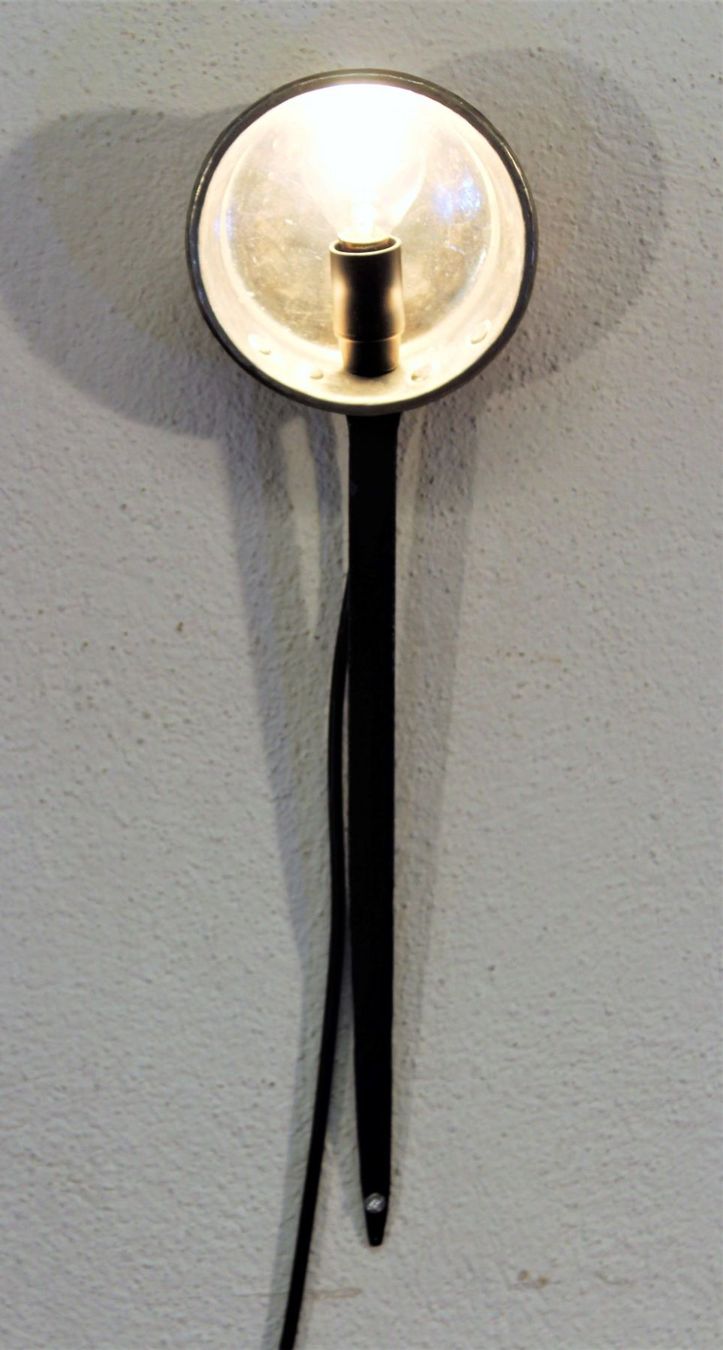 Lampade: Tisch-, oder Wandlampe aus antiker Kupferpfanne. – Usato da Trun venduto da artantic 1