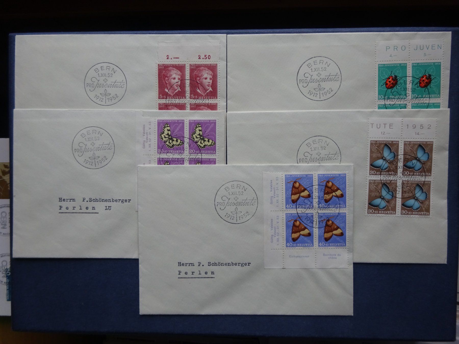 Tutti i francobolli: 1952 Pro Juventute FDC im 4er Block – Usato da Appenzell-Steinegg venduto da adi1975 1