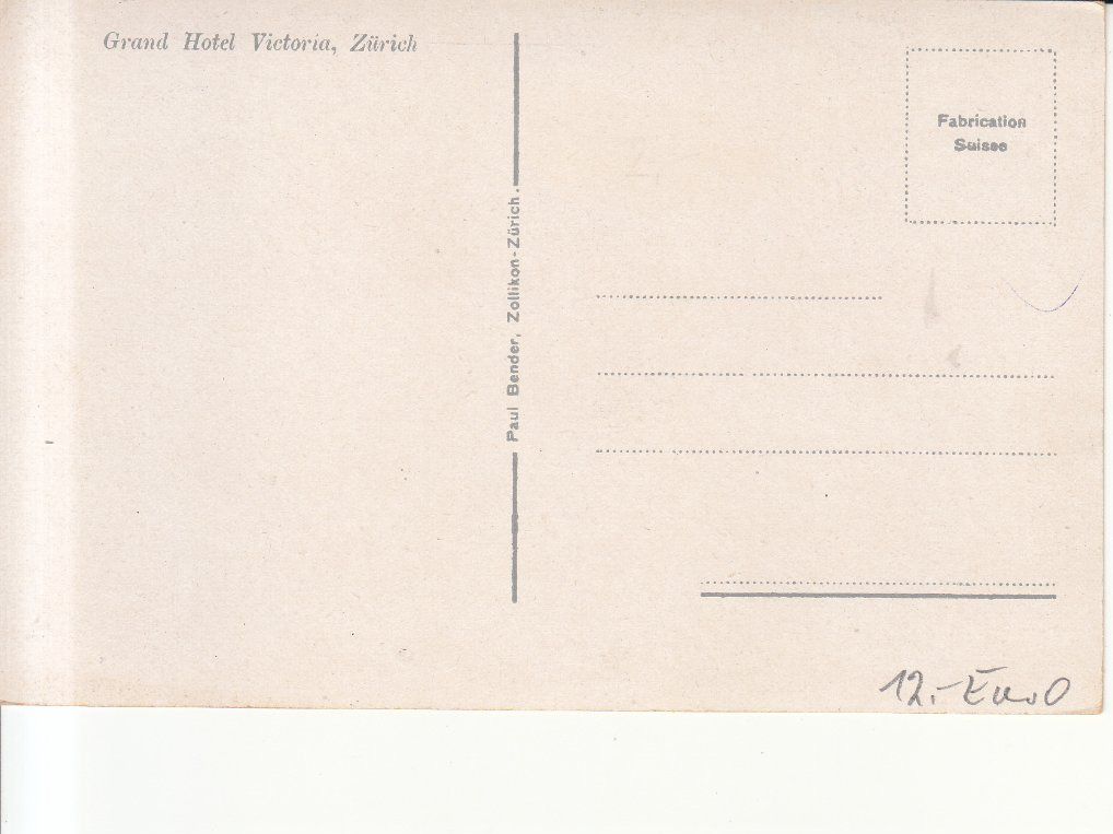 Cartoline postali: Zürich Victoria, ca. 1920 – Usato da Bürglen TG venduto da StampGraf 1