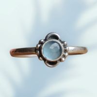 Silber Ring 925 mit Blauen Chalcedony