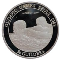 Suriname 50 Guilders 1988 Silber