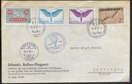 Schweiz. Ballon-Flugpost, 14. Mai 1939, Zürich